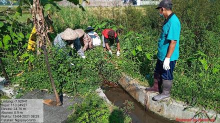 pengerjaan bangket program percepatan pembangunan tata guna air di bulak panjang jiwo, ngupit, gerse