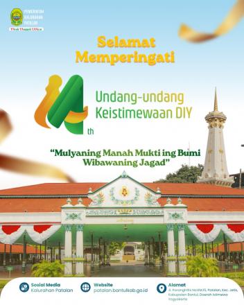 Selamat Memperingati 14 Tahun Undang-Undang Keistimewaan DIY