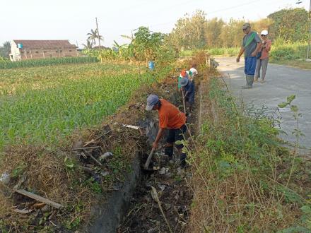 Warga Dusun Tanjungkarang Gelar Kerja Bakti Angkat Walet untuk Kelancaran Irigasi